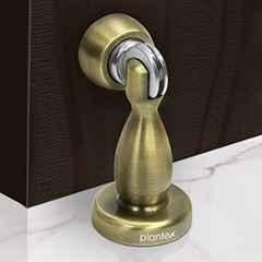 Plantex Magnetic Door Stopper for Home/360 Degree Magnet Door Cather/Bathroom, Office and Hotel Door Stops (Pack of 4) 4 inch, Antique Brass
