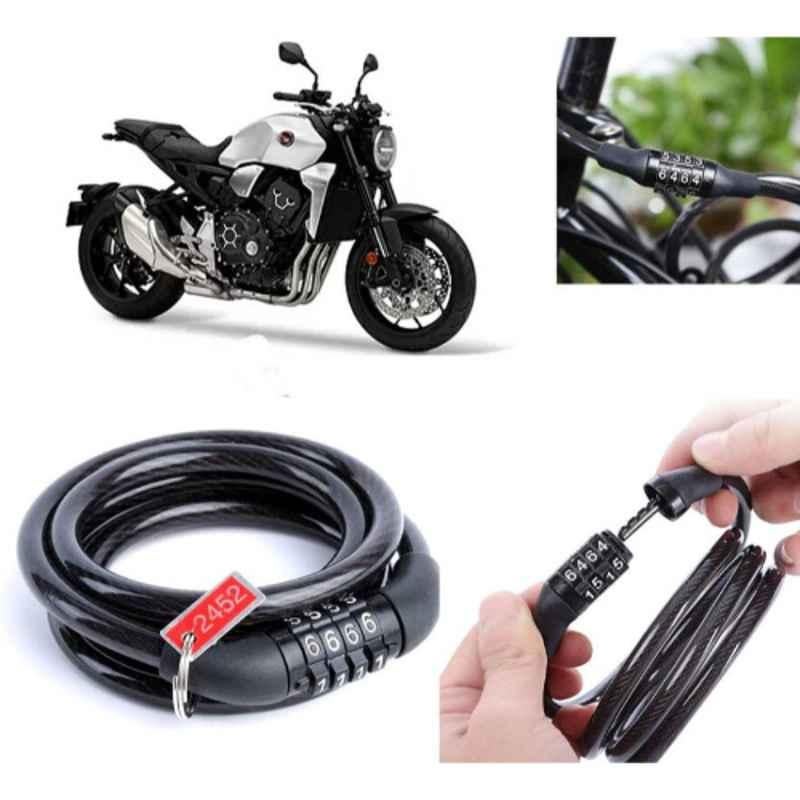Auto Pearl PVC & Plastic Black Combination Cable Lock for CB1000R, 729