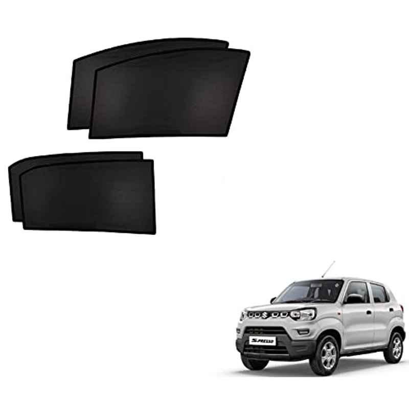 Kozdiko 4 Pcs Custom Fit Non Magnetic Curtains Mesh Car Sun Shade Set for Maruti Suzuki S-Presso