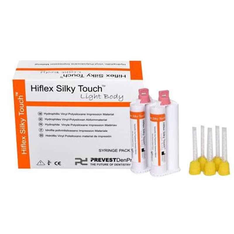 Prevest Hiflex Silky Touch Light Body 2x50ml Catalyst Paste & 10 Pcs Mixing Tips Kit, REF 70005
