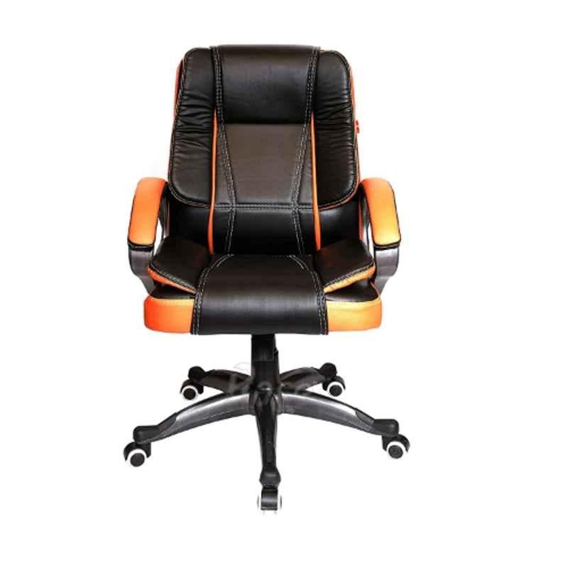 Rose SpaceX Leatherette Black & Tan Medium Back Revolving Executive Office Chair