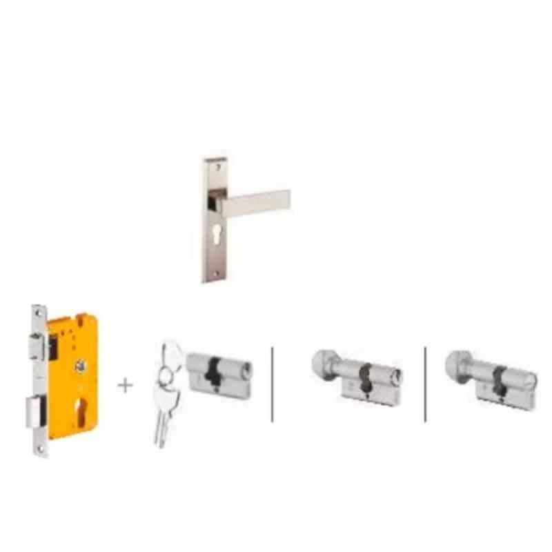 Dorset Elina HL ELN 8 inch Zinc SC Finish Lock Set with KY Mortise Lever Lock (Pack of 2)