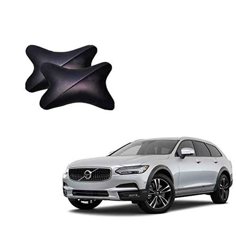 Kozdiko 2 Pcs Memory Foam Grey & Black Car Neck Rest Cushion Pillow Set for Volvo V90