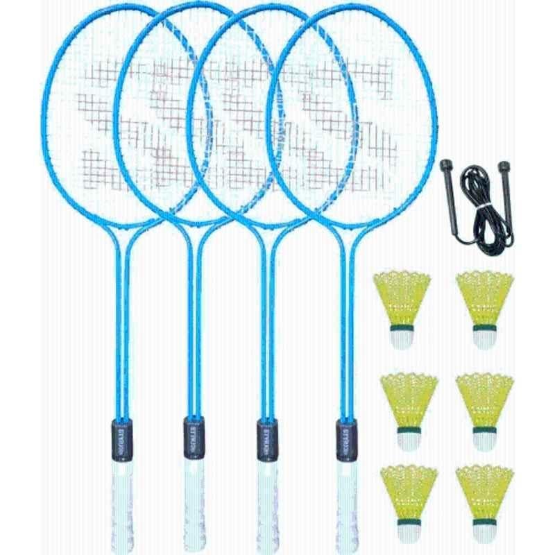 Upway Blue Badminton Racquet Set of 4 Steel Frame with Shuttlecocks 6 65656 Badminton Kit