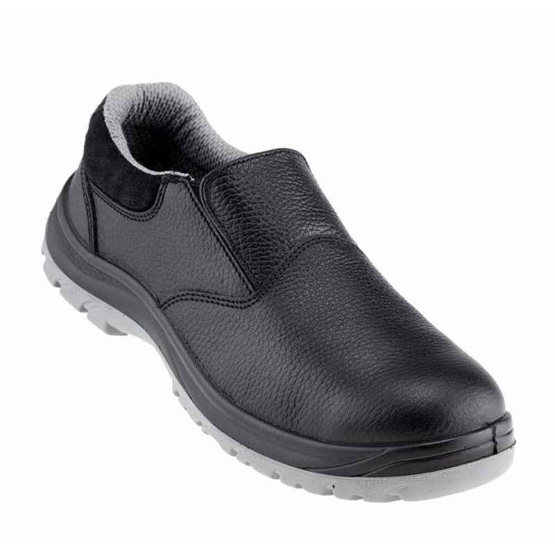 NEOSafe A7021 Xplor Low Ankle Fibre Toe Leather Black Work Safety Shoes, Size: 9