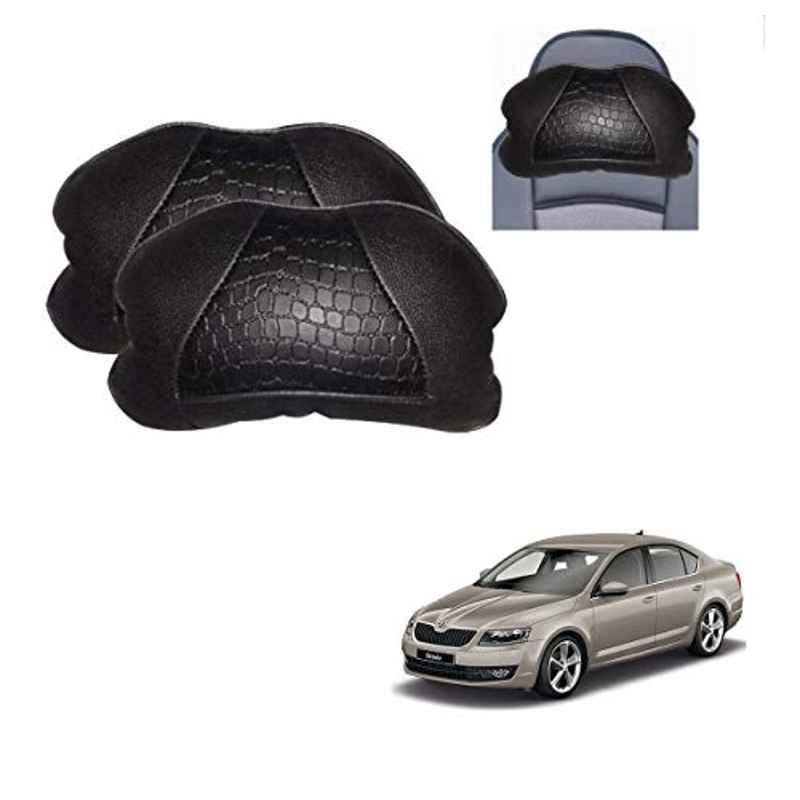 Kozdiko 2 Pcs Black Neck Rest Cushion Pillow Set for Skoda Octavia (2013-Present)