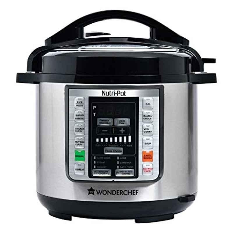Wonderchef Nutri-Pot 6 Litre 1000W Electric Pressure Cooker with 2 Years Warranty, 63153102