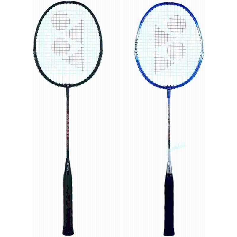 Yonex ZR-100 Light & GR-303I 85g Black, Blue Strung Badminton Racquet (Pack of 2)