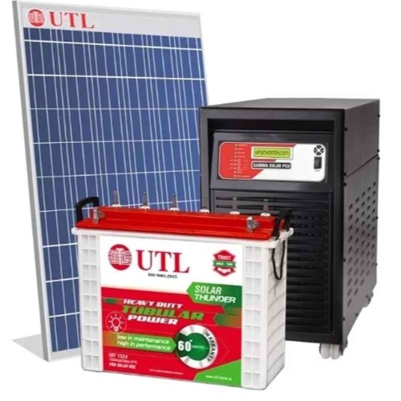 UTL UIT 2036 200Ah/12V Tubular Battery, Alfa Plus PCU 10120 10 kVA/120V MPPT Single Phase Offgrid Solar PCU & 555W Half Cut Mono PERC 144 Cells Solar Panel Combo