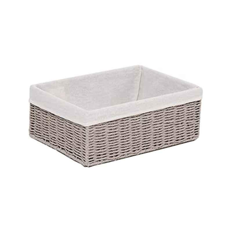 Homesmiths 39x30x16.5cm Grey Storage Basket with Liner, MAS0521-GRY, Size: XL