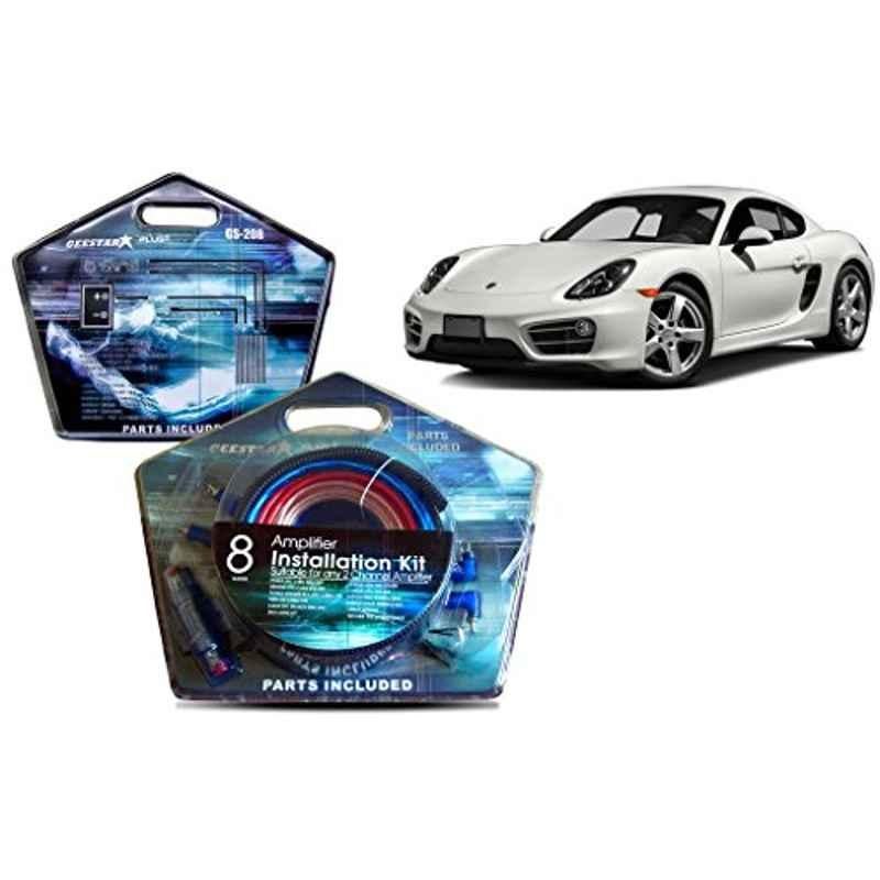 Auto Pearl Geestar Plus 8 Guage 2 Channel Amplifier Full Installation Kit for Porsche Cayman, GS-208