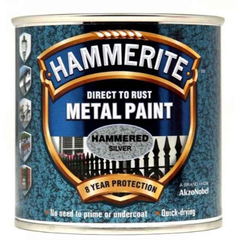 Hammerite 250ml Hammered Silver Direct to Rust Metal Paint, 5084798