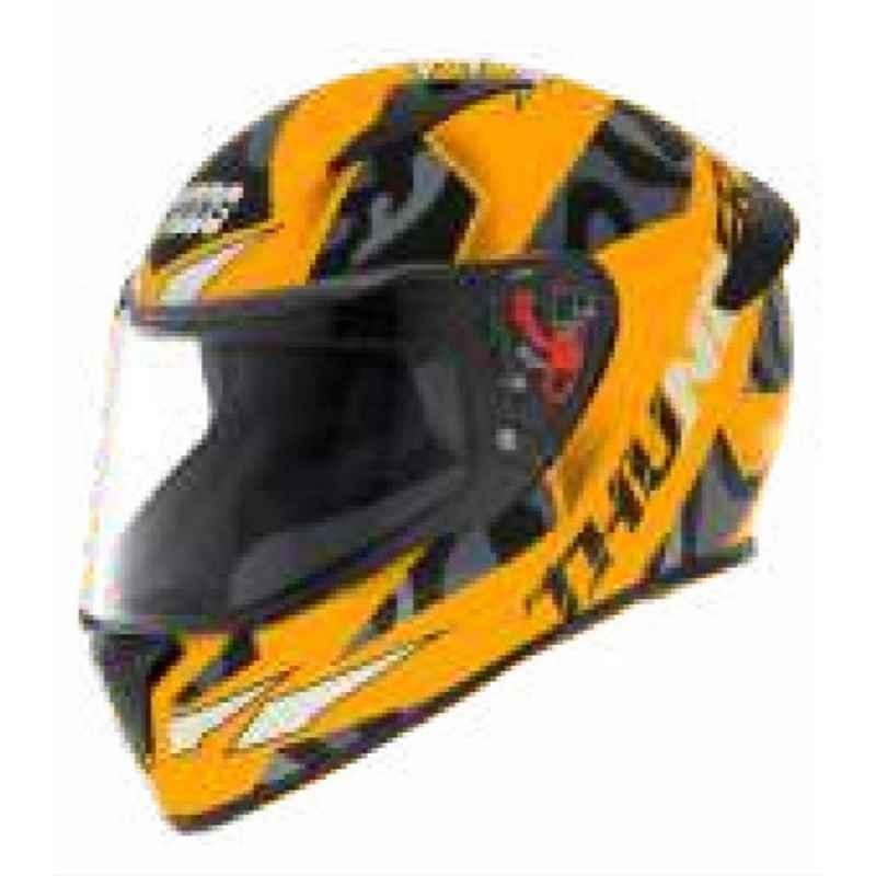 Studds Thunder D7 Matt Neon Orange N9 Full Face Motorcycle Helmet, Size: L