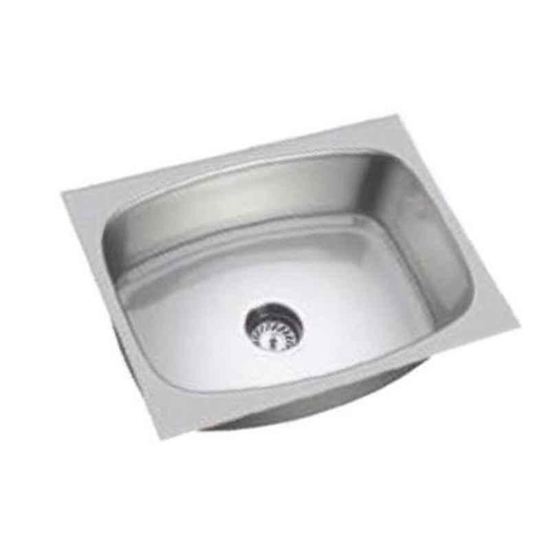 Johnson RUBY 24x18 inch Stainless Steel 204 Chrome Finish Kitchen Sink with Waste Coupling, K1010404WC