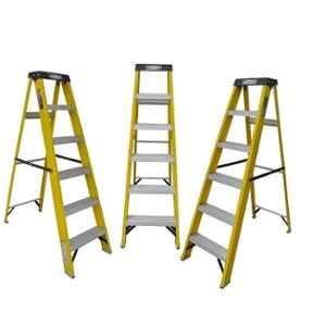 Ladderman 5 Step FRP Fiber Glass Yellow Electrical Shock Proof Safety Ladder, LMT-2105