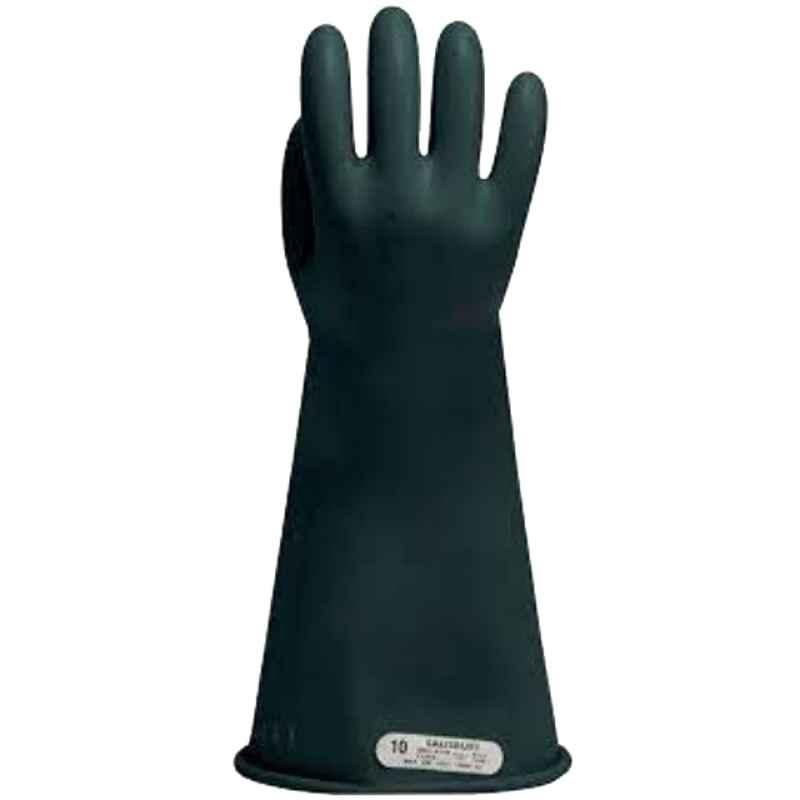 Salisbury E114B 14 inch Black Class 1 Rubber Lineman Glove, Size: 8
