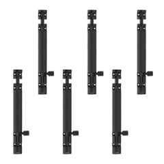 Atom 8 inch Aluminium Black Finish Heavy Duty Joint-Less Tower Bolt, TB002-08 inch-BLK-106 (Pack of 6)