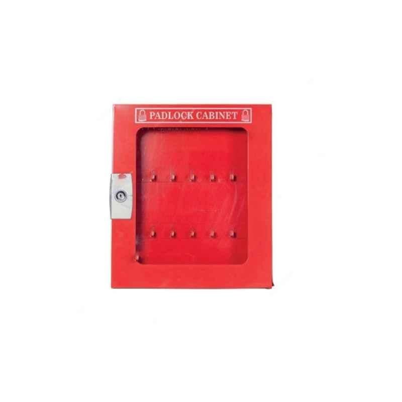 Loto-Lok 28 Locks 450x375mm Steel Red Padlock Cabinet, CABP-STLR-28-CF