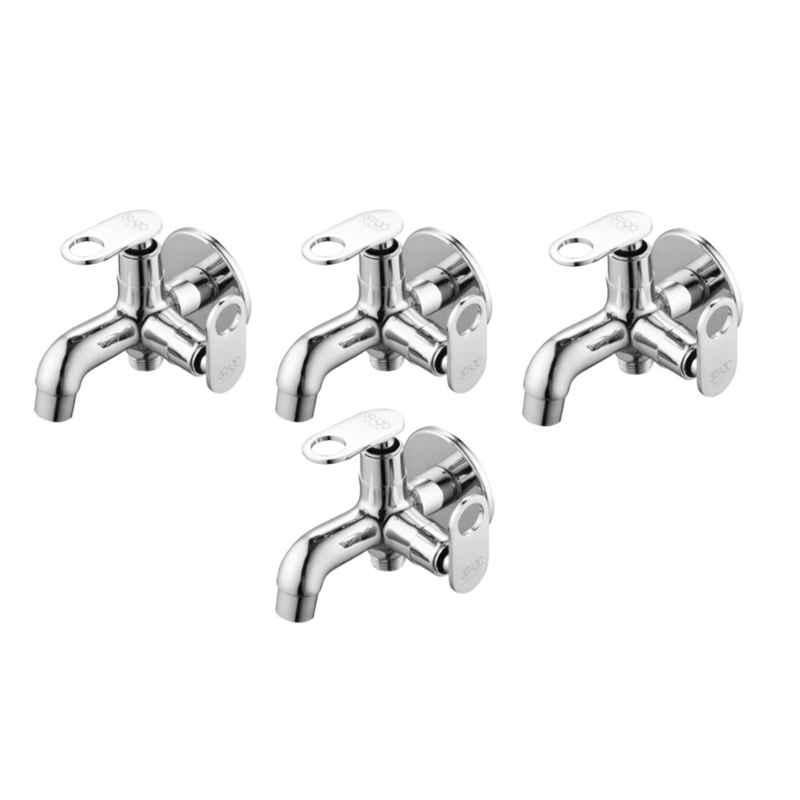Spazio Prime Brass Chrome Finish 2 Way Angle Valve for Bathroom Tap (Pack of 4)