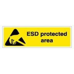 SUNSIGNS 450x150mm Vinyl & ACP Sheet ESD Protected Area Signage, SN0175VNLM3HPIFAL