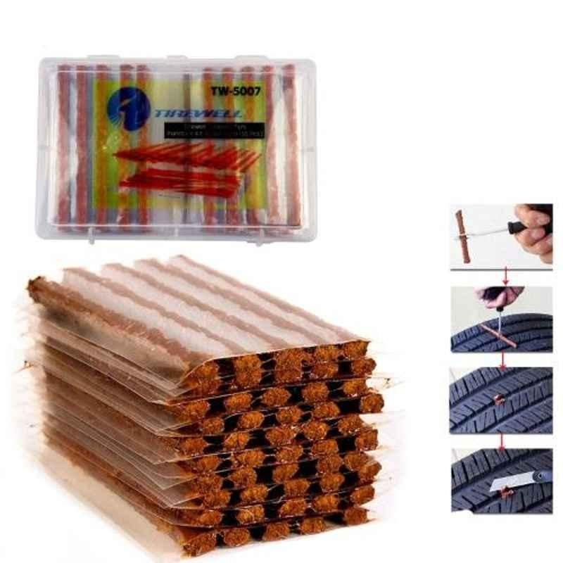Tirewell TW-5007 50 Pcs Tubeless Tire Puncture Sealing Rubber Strips Set for Cars & Bikes
