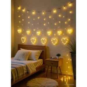 SP Lights 3.81m Yellow 6+6 Heart Curtain LED String Light
