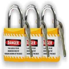Asian Loto Yellow Regular Shackle Jacket Padlock, ALC-LPR-YYY (Pack of 3)