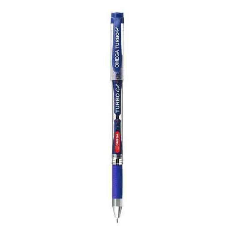 Omega Turbo 100 Pcs Blue Gel Pen Set (Pack of 10)
