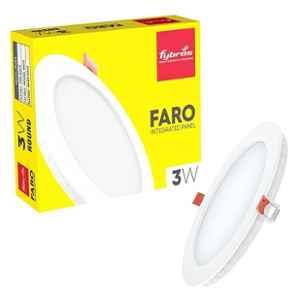 Fybros Faro 3W Polycarbonate Warm White Round LED Panel Light, FLS5053A