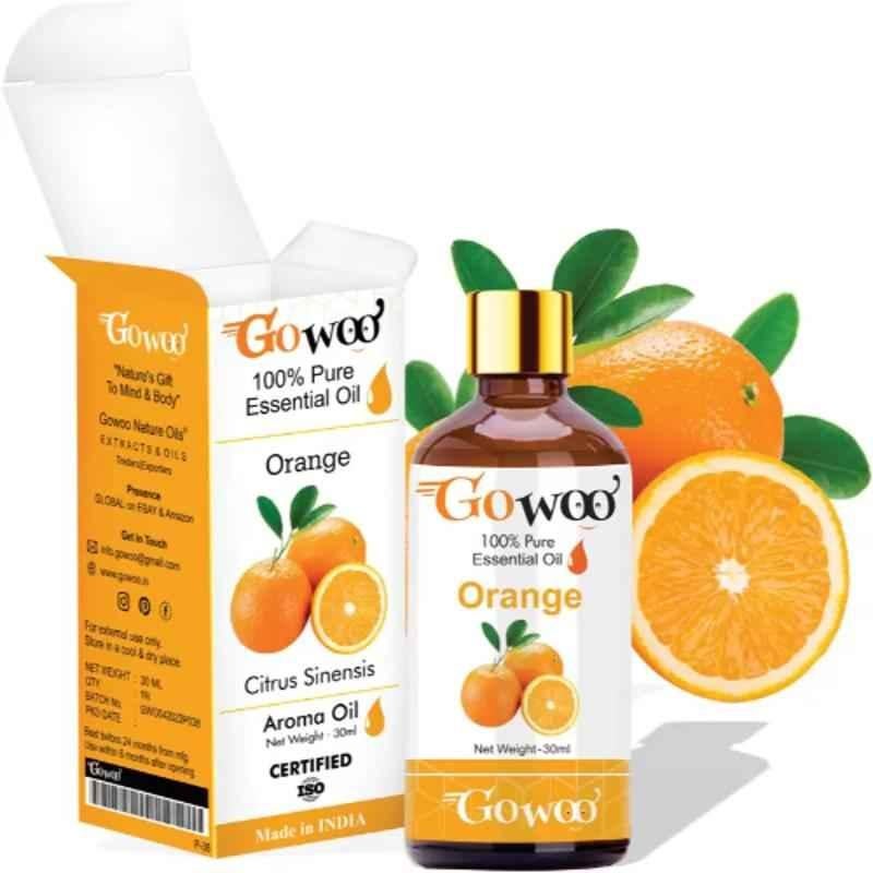 GoWoo 30ml Virgin, Undiluted & Therapeutic Grade Orange Oil for Skin, Hair, Body, Face & Aromatherapy, GoWoo-P-103