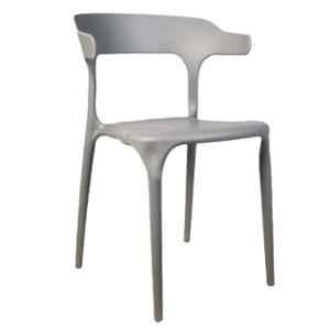Rose Vision Plastic Grey Medium Back Cafe Chair with Backrest (Pack of 4)