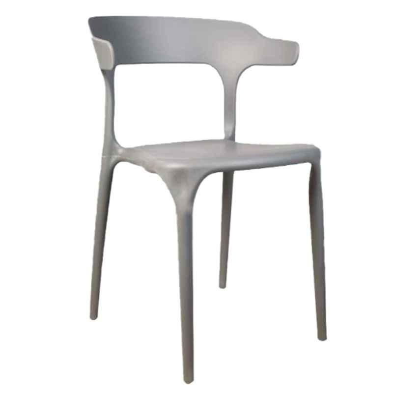 Buy Rose Vision Plastic Grey Medium Back Cafe Chair with Backrest