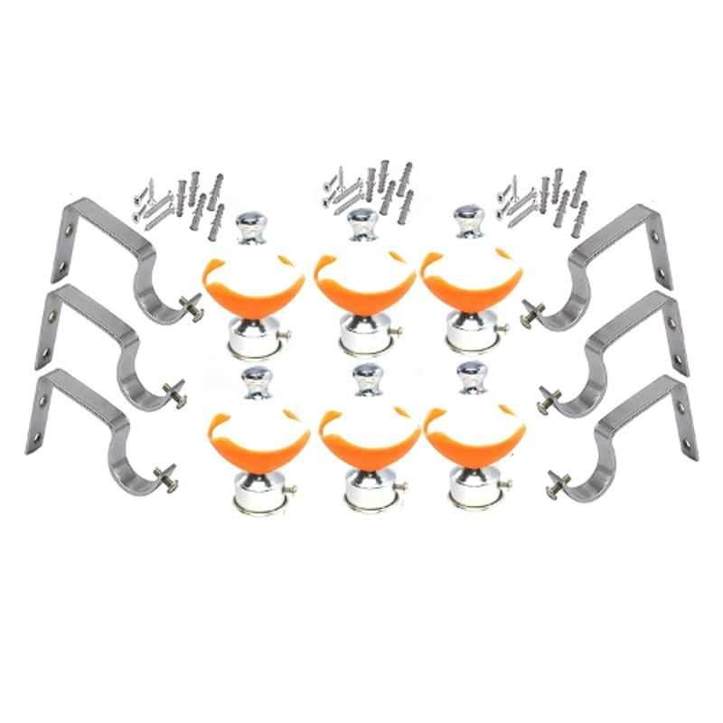 Buy Ztxon Pscb Pcs Steel Plastic Orange Lotus Curtain Brackets Set Online At Best Price On