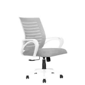Rose Elite 90kg White & Grey Mid-Back Ergonomic Mesh Revolving Chair with 3 Years Warranty
