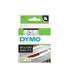 Dymo S0720820 19mmx7m Black on Clear D1 Label Maker Tape, 45800