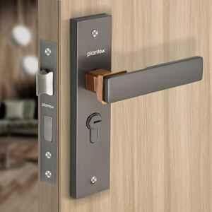 Plantex Heavy-Duty Door Lock Set Main Door Locks Handle Set/ 6-Lever Mechanism with 3 Years of Warranty/Mortise Locks with 3 Keys, Brass Lock Body & Cylinder8116 Satin Black & PVD Choco