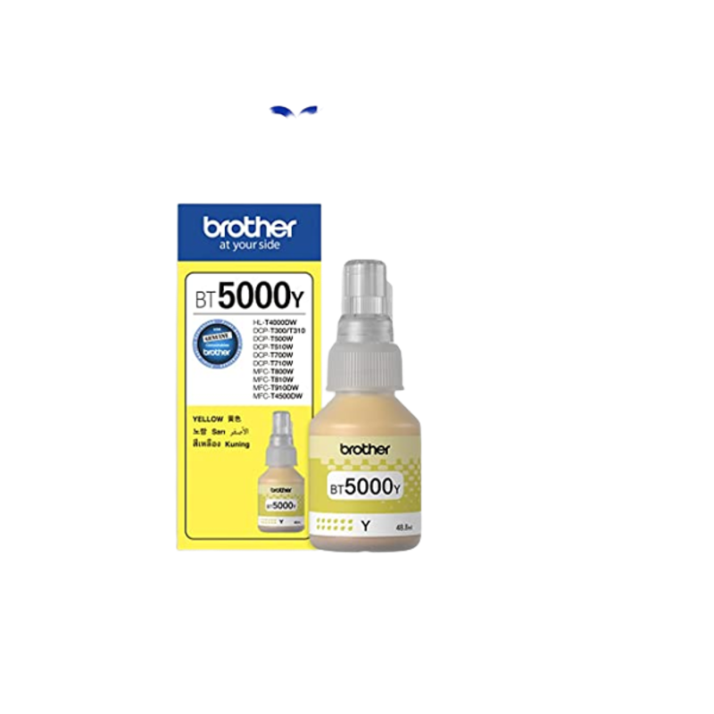 Brother Genuine 48.8ml Yellow Ultra High Yield Ink Bottle, BT5000Y
