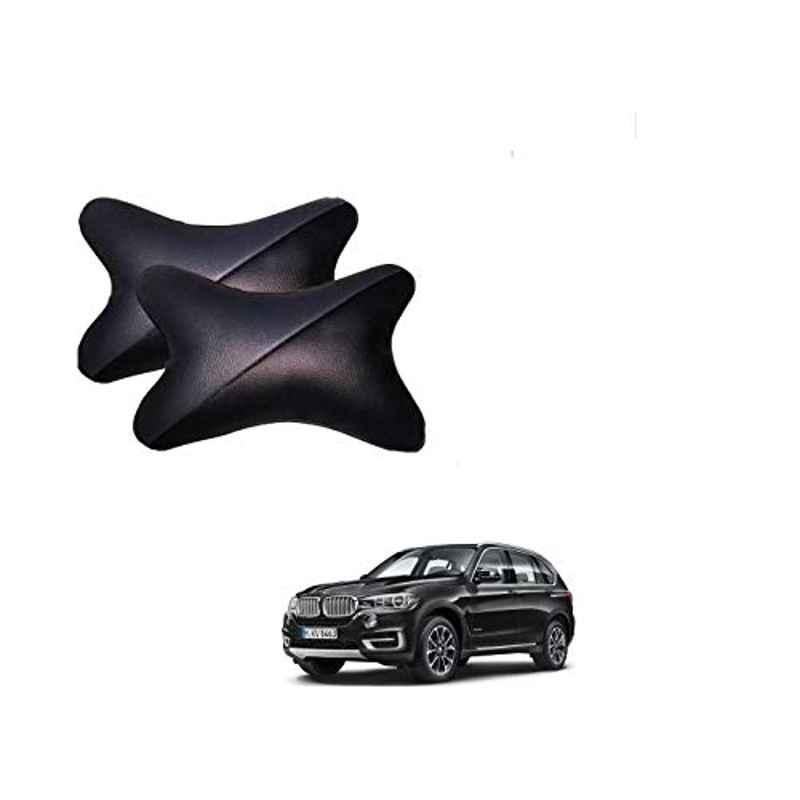 Kozdiko 2 Pcs Memory Foam Grey & Black Car Neck Rest Cushion Pillow Set for BMW X5