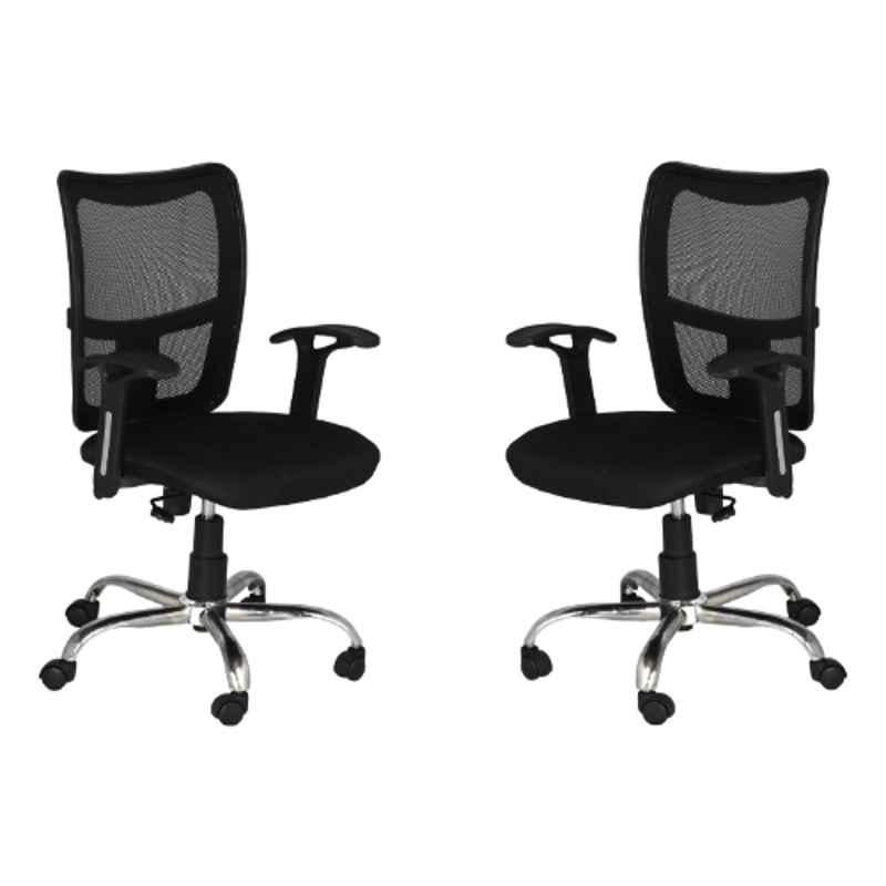 KVS India Black High Back Office Chair (Pack of 2)