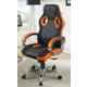 Caddy 558.8x482.6x1016mm Orange & Black Leather Gaming Ergonomic Chair with Headrest, MISG5 (Pack of 2)