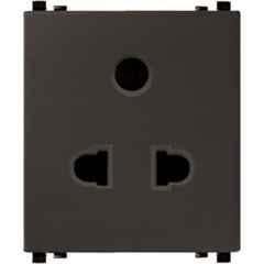 Schneider Electric Zencelo 2/3 Pin Dark Grey Universal Socket with Shutter, IN8426U(BZ) (Pack of 10)