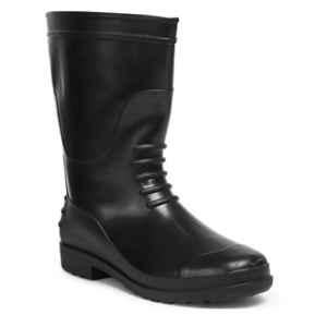Hillson 11 Inch Chota Hathi Plain Toe Black Work Gumboots, Size: 10
