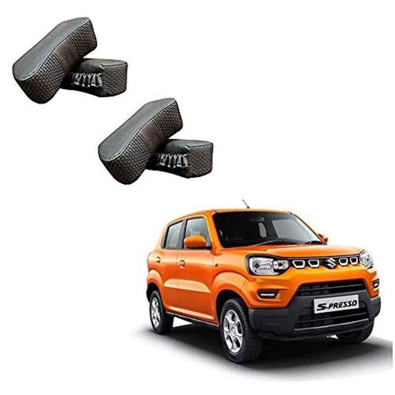 Kozdiko 4 Pcs CV Designer Grey Leatherite Neck Rest Car Cushion Pillow Set for Maruti Suzuki S-Presso