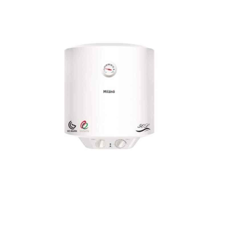 Danube Home Milano Electric Water Heater Vertical, White, 50 Liter - 450x558 mm