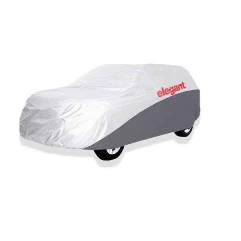 Elegant White & Grey Water Resistant Car Body Cover for Renault Fluence
