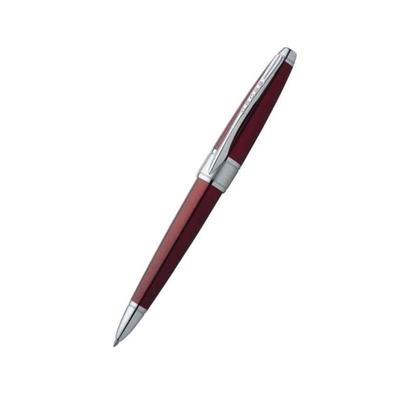Cross Apogee Black Ink Titian Red Lacquer Finish Ball Pen with 1 Pc Black Refill Set, AT0122-3