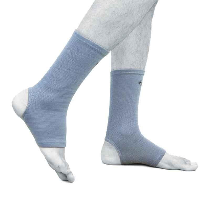 P+caRe Grey Elastic Ankle Support, Size: S