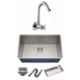 Spazio 24x18x10 inch Stainless Steel Silver Single Bowl Kitchen Sink with Brass Sink Cock Tap, Waste Coupling, Waste Pipe & Basket