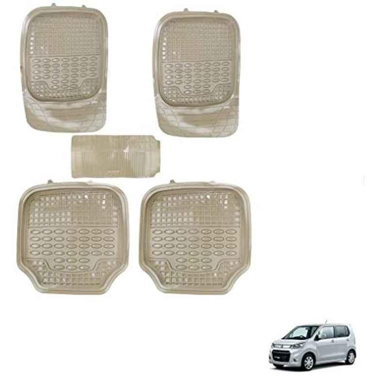 Kozdiko 5 Pcs 4G Beige Rubber & PVC Heavy Car Foot Mat Set for Maruti Suzuki WagonR Stingray, koz_81186