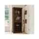 Angel Furniture Solid Sheesham Wood Lacquar Finish Dark Brown Tallboy Bar Cabinet, AF-159W
